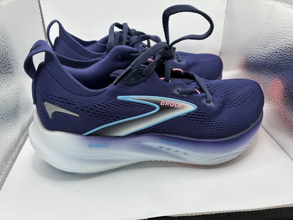 Brooks Glycerin 22 Womens 6 B Navy Pink Running Shoes DNA Tuned Aftermarket Sole